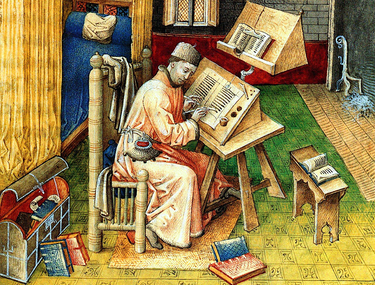 Miniature : Jean Miélot à sa table de travail